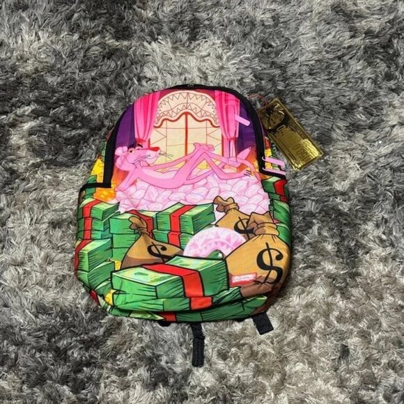 Sprayground Pink Panther Money Stash Limited Edition Adjustable Strap Backpack - Picture 1 of 8